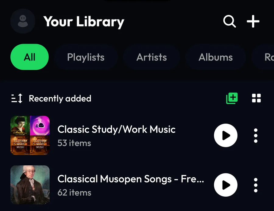 Lyra Library with the imported Deezer playlist at the top
